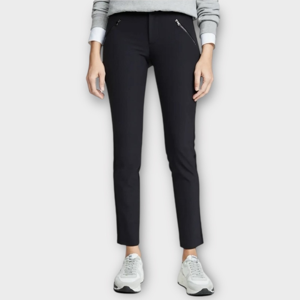 Rebecca Taylor Ava Techy Zip Pocket Straight Leg Pants Black Size 6